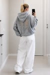 Gri Wing Sırt Dantel Kanat Detaylı Sweat Sweatshirt