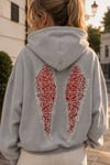 Gri Wing Sırt Dantel Kanat Detaylı Sweat Sweatshirt