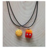 Hamburger Ve Patates Best Friends Kolye