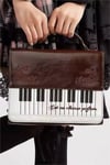 Kahverengi Deri Vintage Piano Yan Çanta