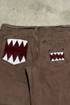 Kahverengi Domo-Kun Y2K Unisex Baggy Pantolon