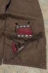 Kahverengi Domo-Kun Y2K Unisex Baggy Pantolon