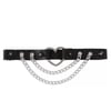 Kalp Tokalı İkili Zincirli Siyah Punk Deri Bacak Choker