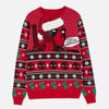 Kırmızı Christmas Deadpool Unisex Oversize Kazak