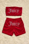 Kırmızı Juicy Crop Şort Takım