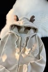 Krem Dragon Baby Fermuarlı Hoodie