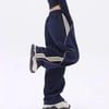Lacivert Spor Beyaz Şeritli Pantolon