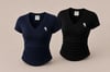 Lacivert Ve Siyah V Yaka Fitilli Premium Bluz