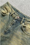 Mavi Sarı Eksitme Düz Y2K unisex Baggy Şort