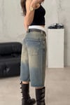 Mavi Vintage Kahverengi Taşlanmış Yıkamalı Retro Kısa Paçalı Kot Şortolon