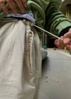 Paraşüt Kumaş Bej Ayarlanabilir Bel Paça Pantolon