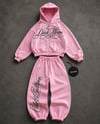 Pembe Dark Moon Baggy Kalıp Unisex Eşofman Takımı