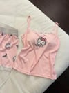Pembe Hello Kitty Dantel Detaylı Alt Üst Takım
