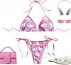 Pembe Hello Kitty Desenli Y2K Bikini Takımı