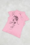 Pembe Mandarin Yaka Çiçekli Qipao Vintage Y2K Kısa Kollu Crop