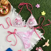 Pembe Pink Sanrio Desenli Bikini Takımı