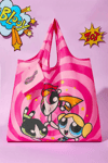 Pembe Powerpuff Girls Polyester Katlanabilir Bez Çanta