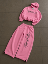 Pembe Signature Script Baggy Unisex Eşofman Takım