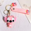 Pembe Stitch - Angel Silikon Anahtarlık