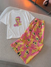 Sarı My Little Pony Fluttershy Desenli Şık T-shirt Alt Üst Takım