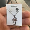 Silver Basic Angel Kolye Ve Küpe Seti 