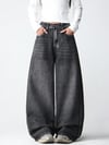 Siyah Angel Wings Y2K Pembe Baggy Jean