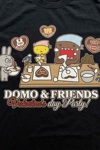Siyah Anime Domo & Friends Valentine's Day Party Unisex T-Shirt