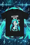 Siyah Anime Hatsune Miku Love Unisex T-Shirt