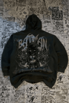 Siyah Batman Sırt Baskılı Cartoon Unisex Hırka