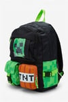 Siyah Çok Bölemli Minecraft TNT Creeper Sırt Çantası