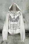 Siyah Crown Wings Gotik Y2K Unisex Kapüşonlu Unsiex Hırka