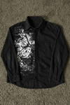 Siyah Grunge Tipografik Gotik Y2K Unisex Uzun Kollu Gömlek