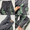 Siyah-Haki Zipper Detail Premium Baggy Jean Unisex Oversize Pantolon