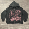Siyah Heaven Heart Kapüşonlu Sweatshirt