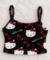 Siyah Hello Kitty Cloudy 3'lü Peluş Sweatli Takım