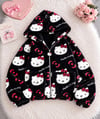 Siyah Hello Kitty Cloudy Peluş Hırka