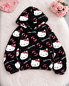 Siyah Hello Kitty Cloudy Peluş Sweat