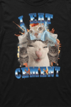 Siyah ''I Eat Cement'' Meme Cats Unisex T-Shirt