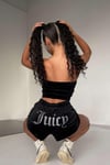 Siyah Juicy Crop Şort Takım