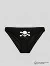 Siyah Kuru Kafa Baskılı Bikini Kalıp Külot