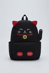 Siyah Maneki Neko Kawai Sırt Çantası