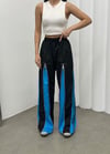 Siyah-Mavi Zipper Detail Premium Baggy Jean Unisex Oversize Pantolon