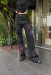 Siyah Mor Boyamalı Baggy Pantolon