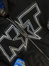 Siyah NXT Taş Detaylı Oversize Fermuarlı Hoodie