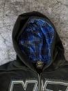 Siyah NXT Taş Detaylı Oversize Fermuarlı Hoodie