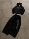Siyah Signature Script Baggy Unisex Eşofman Takım