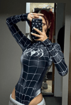 Siyah Spider Çıtçıtlı Uzun Kollu Body