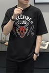 Siyah Stranger Things Hellfire Club Unisex T-Shirt
