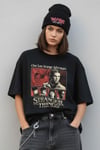 Siyah Stranger Things ''One Last Strange Adventure'' Unisex T-Shirt