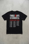 Siyah Three Days Grace Alienation Tour Unisex Y2K T-Shirt